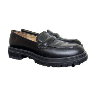 Madewell "The Bradley" Black Leather Lugsole Loafer, 1.5" Heel, Size 9
